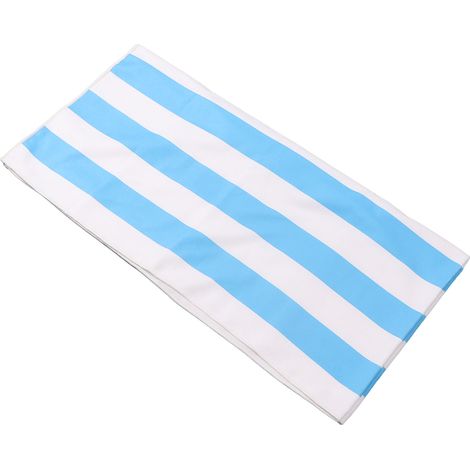 Serviette de plage rayée en microfibre, séchage rapide, douce, ultra-absorbante, idéale pour la plage et le sable, 137 x 74 cm, bleue (1/5)
