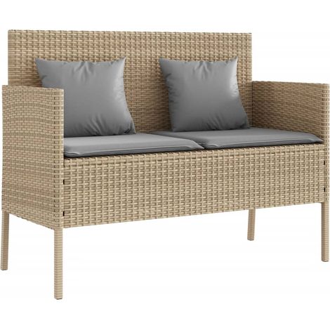 Banc de jardin,Banquette de jardin,Chaise avec coussins beige résine tressée CFW80004 (1/5)