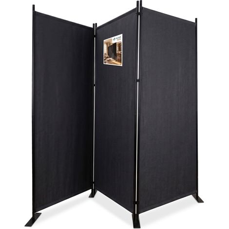 VOUNOT® Biombo de 3 Paneles Separador de Ambientes Plegable 262x30x173 cm Pantalla de Privacidad Antracita