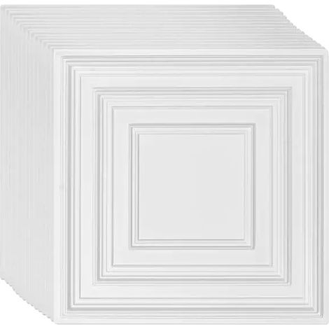 Deckenplatten, 12er-Pack, Einfache Installation, WEISS (1/2)