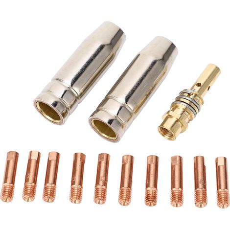 13PCS Buse de contact conductrice en cuivre rouge pour torche de soudage, jeu de remplacement de buses conductrices (1/5)