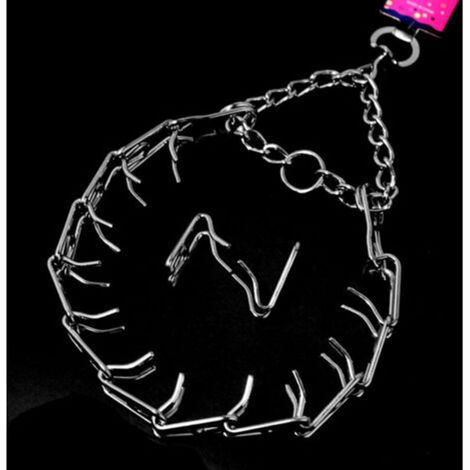 Collier de traction réglable amovible de formation de griffe de chien, collier de formation réglable en métal pour les grands animaux de compagnie de chien (3.5mmx55cm), sans capuchon