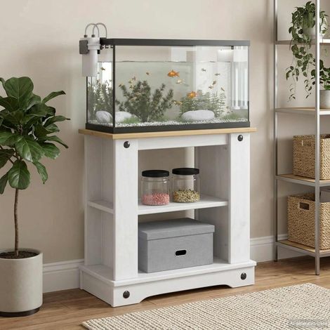 vidaXL Supporto per Acquario CORONA Bianco e marrone 60 x 30 x 60
