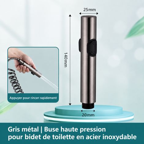 Douchette WC hygiénique en acier inoxydable gris fusil acier inoxydable réf 60 g – Livraison gratuite