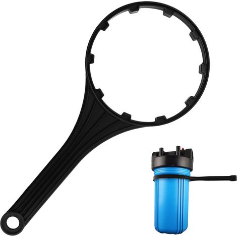 Grande clé à filtre à eau noire, 1 lot de clés pour filtres sous évier, clé à ouvrir pour boîtiers de filtre entiers (diamètre intérieur de 15,2 cm) (1/5)