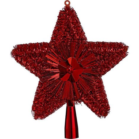 Cimier pour Sapin de Noël "Colorama" 23cm Rouge (1/2)