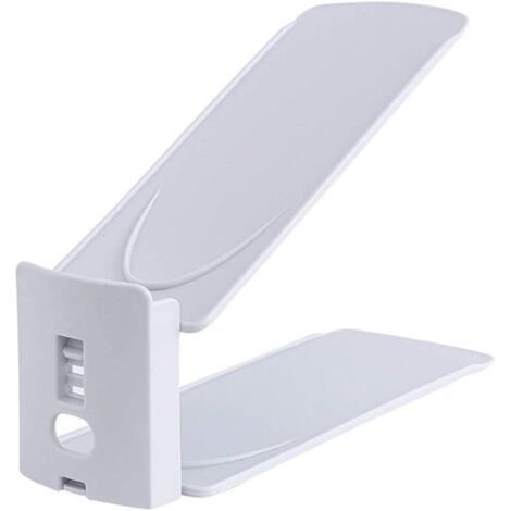 6PCS Support à Chaussures Réglables,Empiler Les Chaussures,Organiseur de Chaussures,Economie d'Espace à Chaussures Support Rack Plastique Gris (1/4)