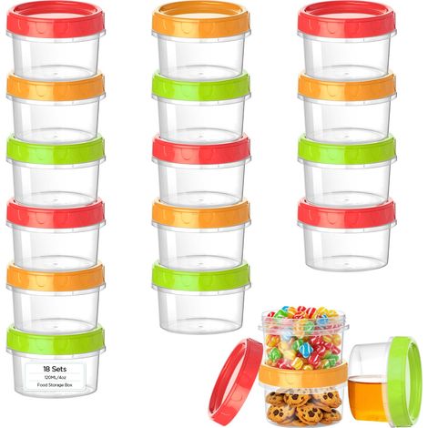 18Pcs Boîtes Alimentaires Plastiques, 120ml Boîte Plastique Alimentaire Avec Couvercle, Set De Conservation, Boîte De Conservation Alimentaire, Boites Congelation Alimentaires Empilable (1/5)