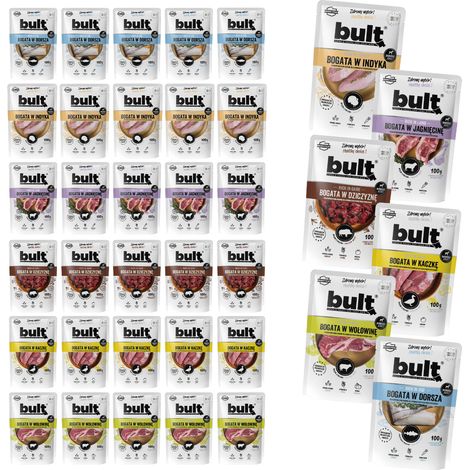 BULT Nassfutter für Hunde, Geschmacksmischung, 30 x 100 g Beutel (1/5)