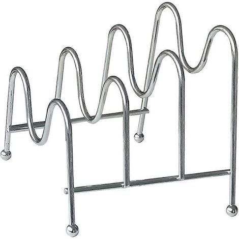 Topfdeckelhalter, Abtropfgestell, Abtropfschale – 15,50 x 14,50 x 14,00 cm – Silber (1/4)