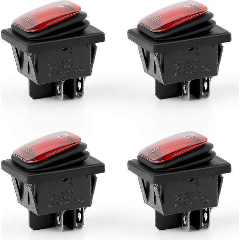 Interrupteur à bascule étanche à 4 positions, 16 A/250 V CA ou 20 A/125 V CA, 4 broches, montage sur panneau. (1/5)