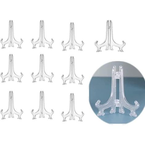 Lot de 10 Plastique Transparent chevalets ou Plaque de Support pour Photos ou Autres Articles sur Les Mariages, décoration de la Maison, Anniversaires, 4 pouces (1/5)