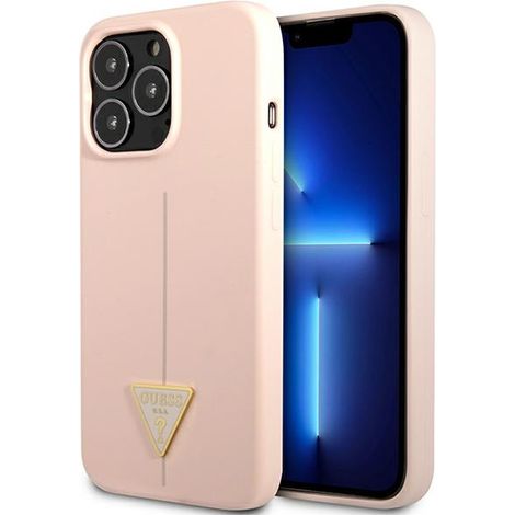 Custodia triangolare in silicone Guess per iPhone 13 Pro Max, colore rosa (1/5)
