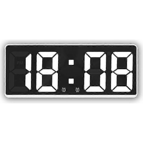 Horloge de bureau à grand écran LED avec fonction de surveillance de la température et de l'humidité (1/5)