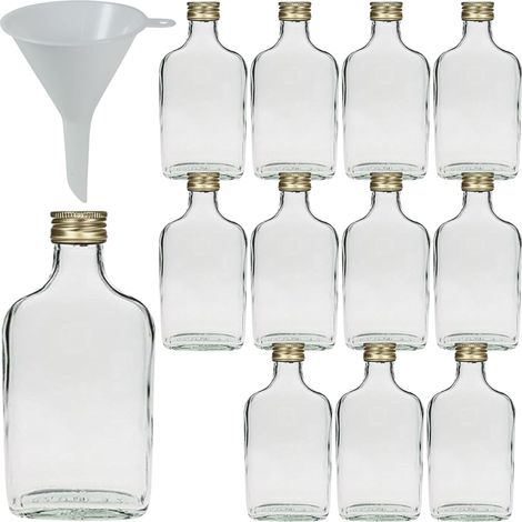 Viva Haushaltswaren-- Set di 12 Pezzi in Vetro, 200 ml, Bottiglia da liquore, A Imbuto (1/3)