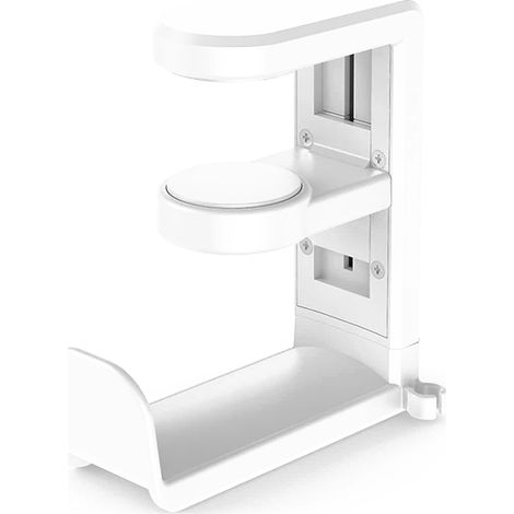 Support de casque audio à pince de bureau, rotatif à 360°, blanc (1/2)