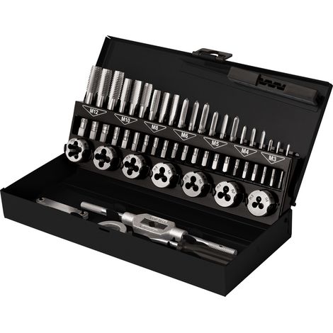 TOOLCRAFT TO-7015521 Gewindeschneidsatz 32teilig Stahl M3 x 0.50, M4 x 0.70, M5 x 0.80, M6 x 1, M8 (1/5)