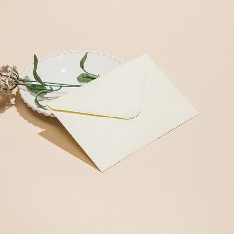 Lot de 100 enveloppes vintage en papier, 18,4 x 13 cm, autocollantes avec fermeture adhésive, idéales pour ranger lettres, documents et informations importantes, blanc cassé (1/5)