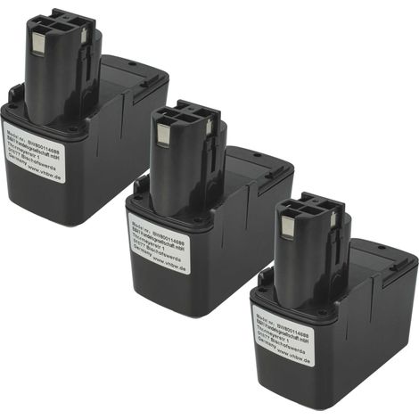 vhbw 3x Battery compatible with Bosch B2310, B2500, BABS 12V, AHS A, ASG 52, ATS 12-P, B2300, AHS 3, AHS 4 Power Tools (1500 mAh, NiMH, 12 V) (1/4)