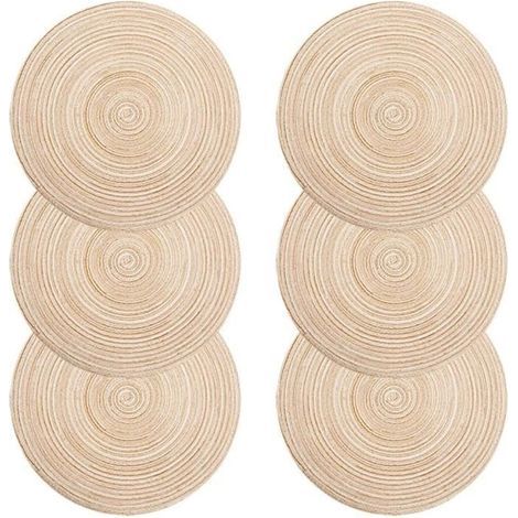 (Wie abgebildet) Platzsets – Geflochtenes PP – Waschbar – Hitzebeständig – Rutschfest – Rund, 38 x 38 cm (1/4)