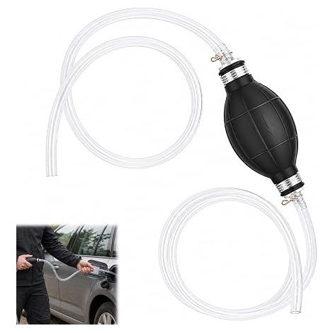Pompe Siphon Manuelle 10mm Tuyau Transfert Essence Diesel Huile Eau (1/5)