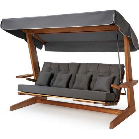 Westmann Irokoholz Hollywoodschaukel Luna 2600 Anthrazit 139x260x195 cm (1/5)