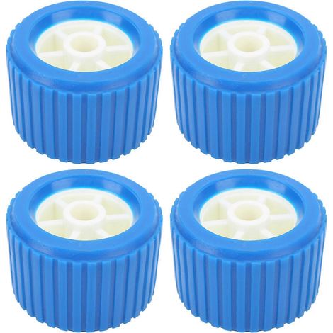 Lot de 4 rouleaux oscillants nervurés marins 108 x 75 x 19 mm, en polypropylène bleu résistant aux hautes températures, pour remorque de bateau ou de yacht (1/5)
