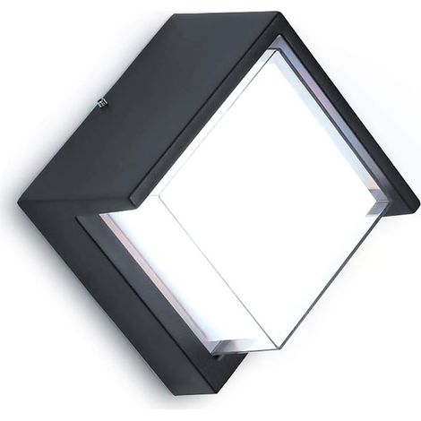 12-W-LED-Außenbeleuchtung / quadratische Wandleuchten, Außenwandleuchten, Aluminiumgehäuse / IP65 wasserdicht, universell für den Innen- und Außenbereich geeignet, kaltweißes Licht (6000 K) [Energiekl (1/5)