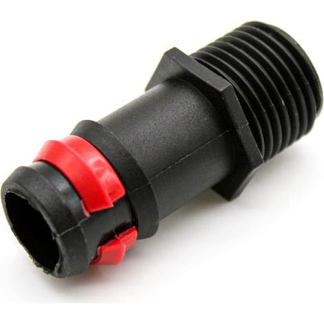 Jonction Tuyau Arrosage Pack 25 Raccord Male Ø 20mm –1/2″ Raccord Tuyau d'Arrosage avec Anneau de Securité pour Adaptateur Robinet Jardin, Irrigation Goutte a Goutte (1/5)