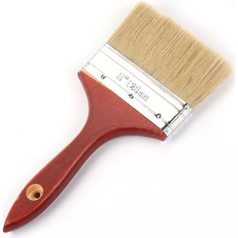 Pinceau plat 5 pouces - poils en soie non pelucheux - large surfaces - poignée ergonomique (1/5)