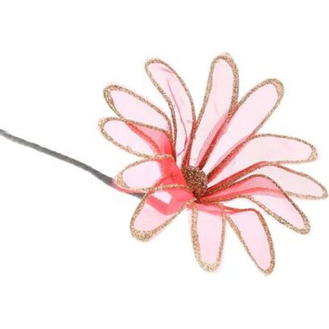 12 Margherite large per decorazione albero di natale - colore rosso/oro - addobbi natalizi