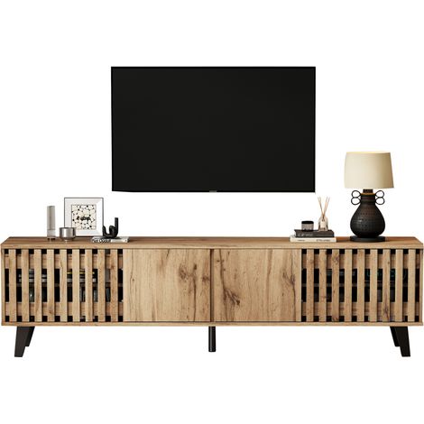 Mobile TV con contenitore 180x40x55 cm naturale, per TV fino a 70 pollici - CHICFURN (1/5)