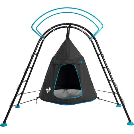 Tp Toys – Balançoire tente OVNI noire avec structure en métal galvanisé – Dimensions 217 x 122 x 201 cm – Pour 2 enfants jusqu'à 50 kg chacun