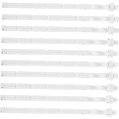 10 Tiges de Bouton Poussoir Wc en Plastique Blanc (1/5)