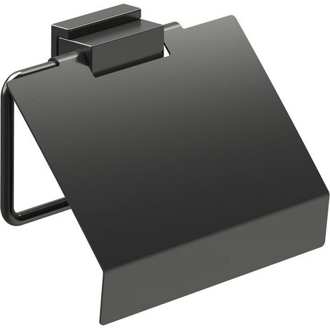 Portarrollo negro RUBIK - ROCA Opciones: Con Tapa (1/2)