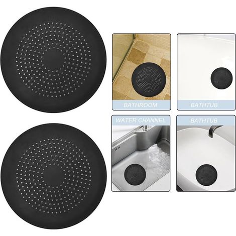 2 Pcs, Protection de Drain de Silicone, Drain Evier avec Ventouse, Filtre de Vidange à Cheveux Baignoire/Douche (1/4)