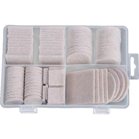104 Stück dicke Filz-Möbelschutzgleiter, Bodenschutz-Filzgleiter für Tisch- und Hockerbeine - Größe M (Beige)-M-Beige (1/2)