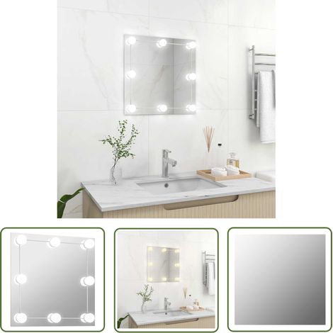 Wandspiegel mit LED-Beleuchtung Quadratisch Glas vidaXL
