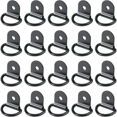 20 pièces Anneaux D'arrimage,Anneaux d'arrimage,Anneau Arrimage Iron,remorque d'anneau Montage d, Anneau d arrimage Rond pour Pliable avec Verrouillage de Charge dans Les Voitures(36 x 25 mm, Noir) (1/5)