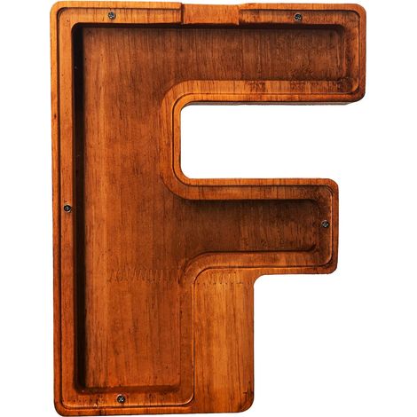 Coffre À Argent En Bois - Boîte À Épargne Lettres 23 cm - Pour Enfants - Avec Autocollants Personnalisables - 1 Pièce (1/5)