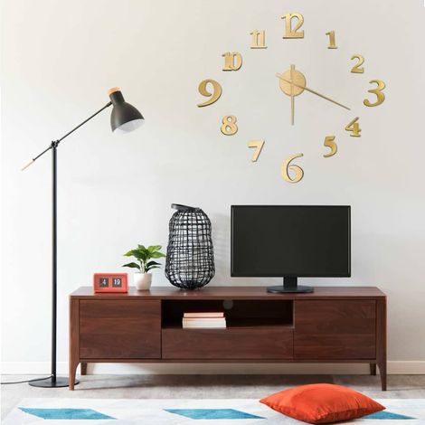 Horloge murale 3D Design moderne Doré 100 cm XXL (1/5)