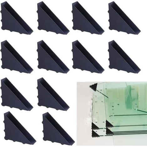 SABIR-Protections d'angle pour tables en verre, lot de 12 protections d'angle triangulaires, protections d'angle pour étagères de table en verre et plastique (1/4)