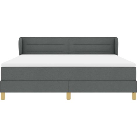 Maison Exclusive - Lit à ressorts avec matelas Gris foncé 180 x 200 cm tissu (1/5)