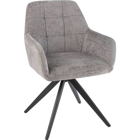 Chaise pivotante en tissu gris - gris et noir (1/5)