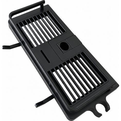 Estantería de Ducha ABS Negro sin Taladrar para Barra 19 a 25 mm (1/5)