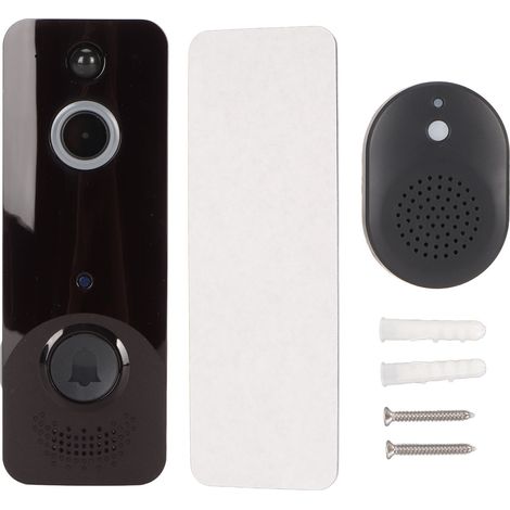 Sonnette vidéo avec audio bidirectionnel, vidéo HD et vision nocturne, caméra de surveillance WiFi intelligente sans fil pour l'intérieur et l'extérieur-AquaForge