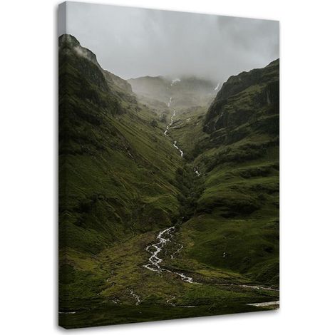 Tableau sur toile Montagne Brouillard Rivière Nature 40x60 (1/5)