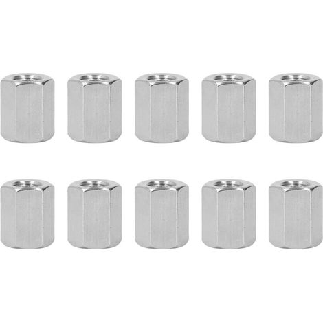 Kit de 10 écrous de raccordement hexagonaux M10 en acier inoxydable 304 anticorrosion pour boulons et goujons (1/5)