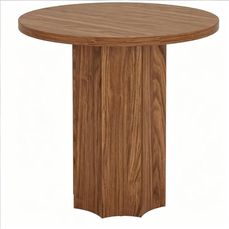 CHICFURN Tavolo da pranzo rotondo 80 x 80 x 75 cm in MDF marrone per 2-4 persone (1/5)