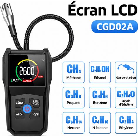 Détecteur de gaz naturel et combustible portable Détecteur de fuite de gaz CGD-02A 13 × 7,3 × 3,3 cm – Livraison gratuite (1/5)